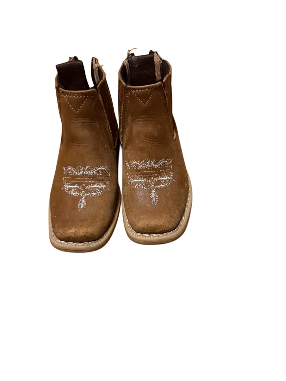 Toddler Genuine Brown Leather Western Chelsea Boots
